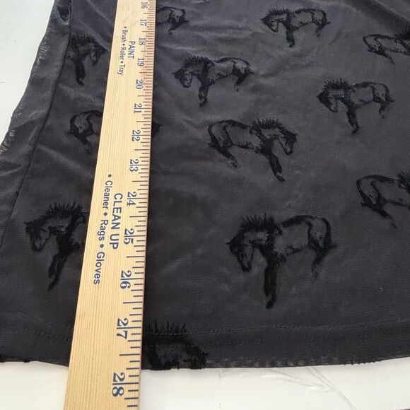 Two 2 Fly Buck Fifty Mesh Tee Black Sheer Embossed Horses - Picture 6 of 10